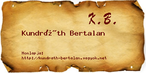 Kundráth Bertalan névjegykártya