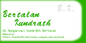 bertalan kundrath business card