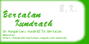 bertalan kundrath business card